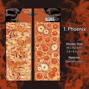 Antique Chinese Style Stickers - Phoenix, Cherry Blossoms, Goldfish sku-1