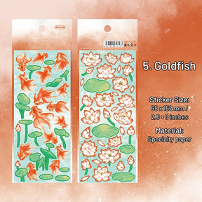 Antique Chinese Style Stickers - Phoenix, Cherry Blossoms, Goldfish sku-5