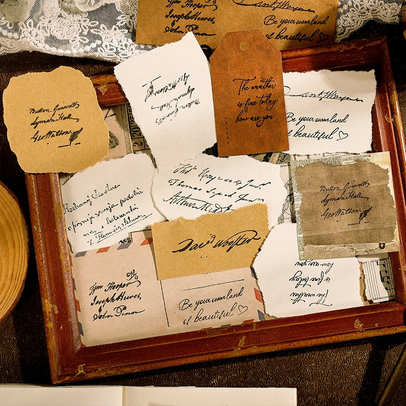 Artistic Font Series Retro English Wooden Rubber Stamp Set b2