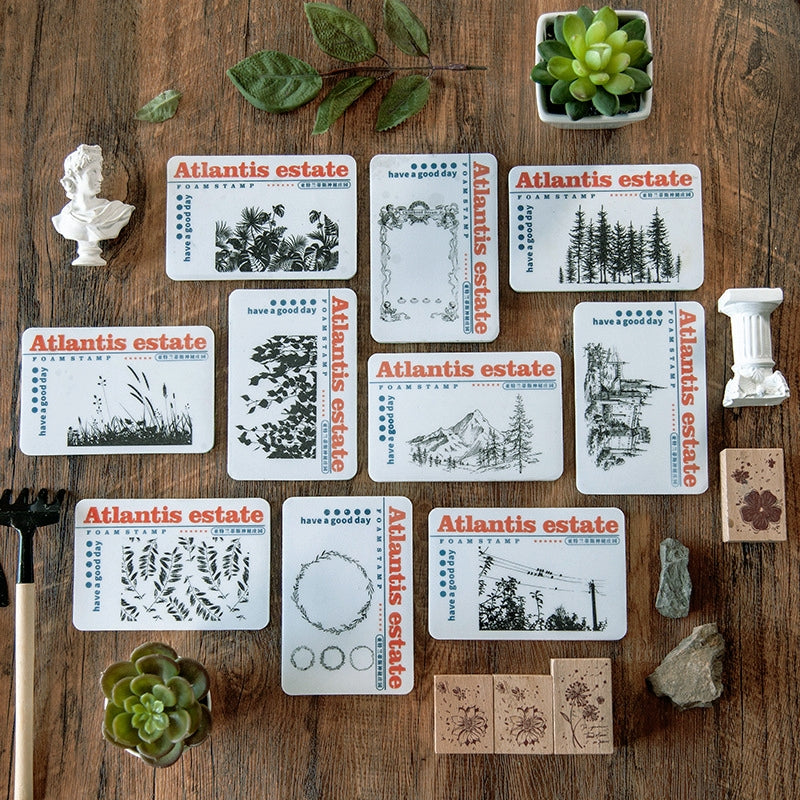 Atlantis Mysterious Manor Series Plant Scenery Rubber Stamp a