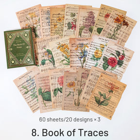 Attic Library Series Vintage Trace Book Page Decorative Paper sku-8