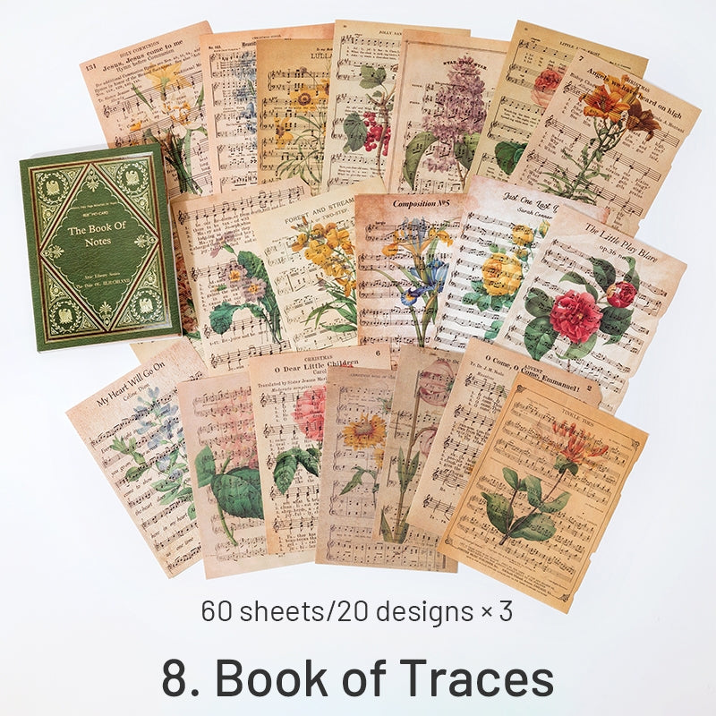 Attic Library Series Vintage Trace Book Page Decorative Paper sku-8