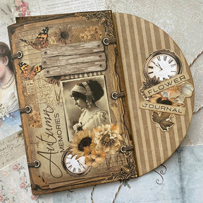 Autumn Girl Retro Handmade Junk Journal Collection Folder a