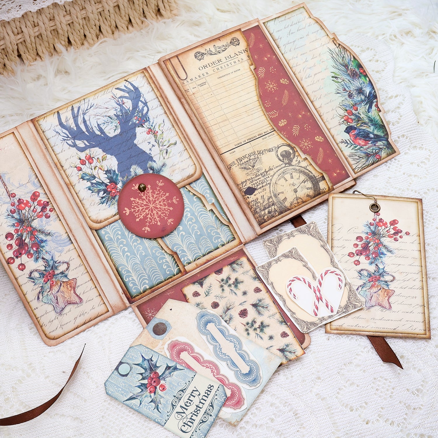 Back to Christmas Mini Folio Handmade Rustic Christmas Booklet Craft Kit Back to Christmas Mini Folio Handmade Rustic Christmas Booklet Craft Kit4