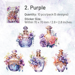 Baroque Bottle and Flower PET Stickers sku-2