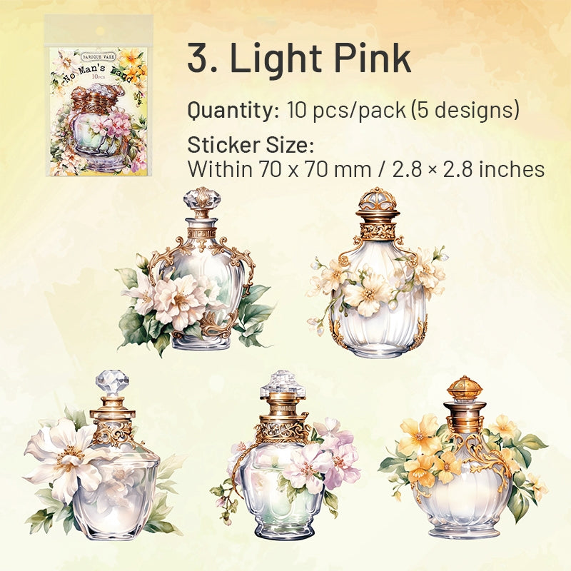 Baroque Bottle and Flower PET Stickers sku-3