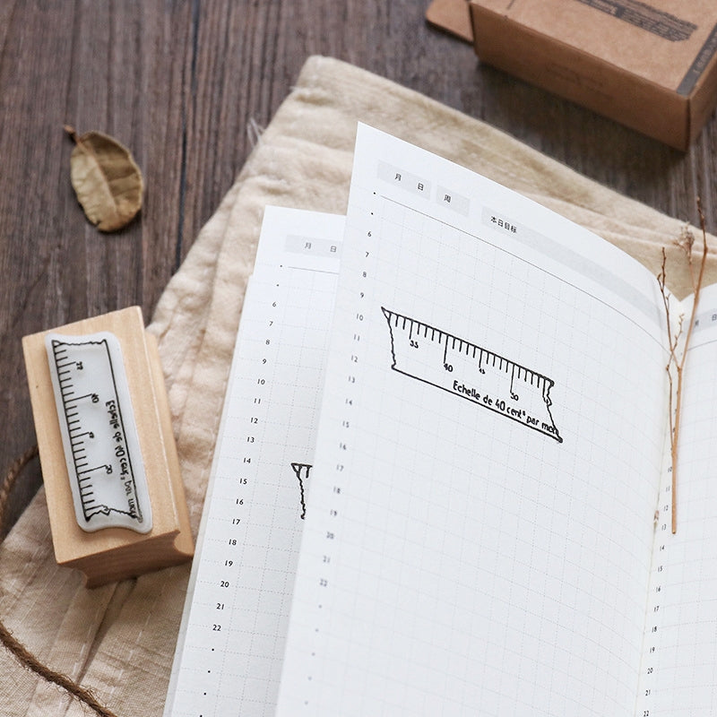 Basic Geometric Decor Wood Rubber Stamp b3