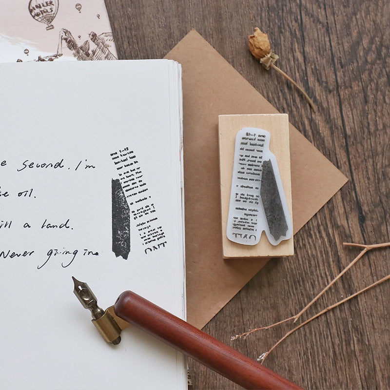 Basic Geometric Decor Wood Rubber Stamp b4