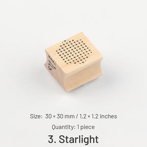 Basic Geometric Decor Wood Rubber Stamp sku-3