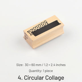 Basic Geometric Decor Wood Rubber Stamp sku-4