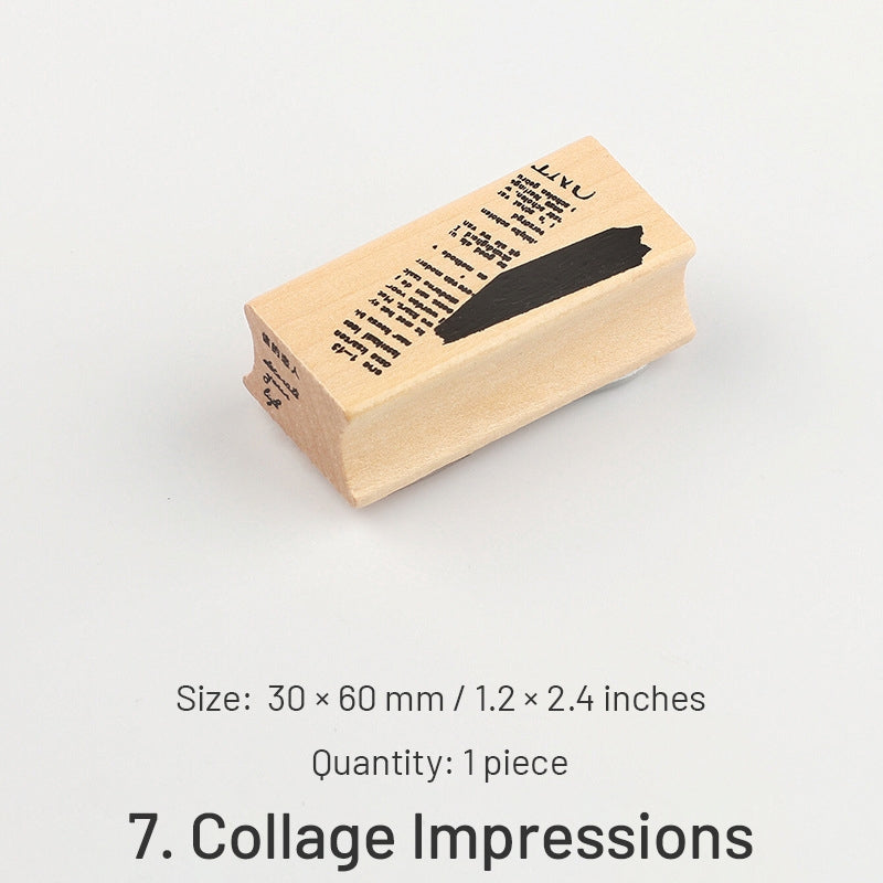 Basic Geometric Decor Wood Rubber Stamp sku-7