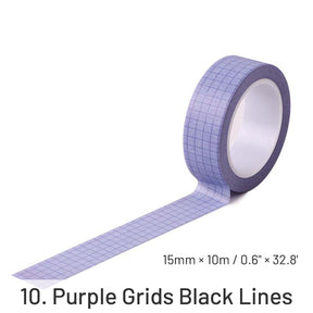 Basic Solid Color Grid Washi Tape sku-10