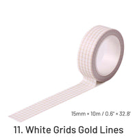 11. White Grids Gold Lines