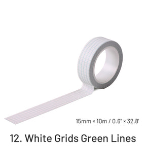 Basic Solid Color Grid Washi Tape sku-12