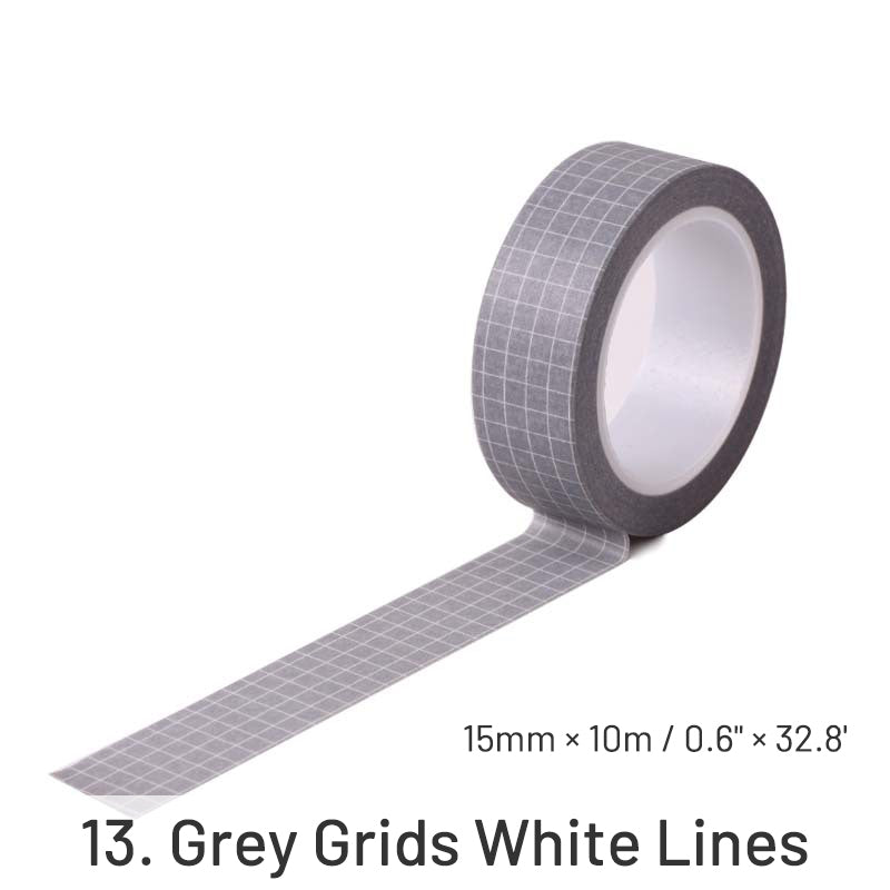 Basic Solid Color Grid Washi Tape sku-13