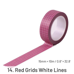 Basic Solid Color Grid Washi Tape sku-14