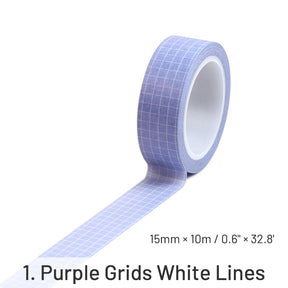 Basic Solid Color Grid Washi Tape sku-1