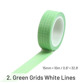 Basic Solid Color Grid Washi Tape sku-2