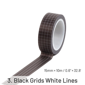 Basic Solid Color Grid Washi Tape sku-3