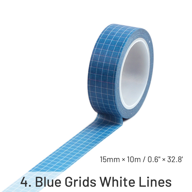 Basic Solid Color Grid Washi Tape sku-4