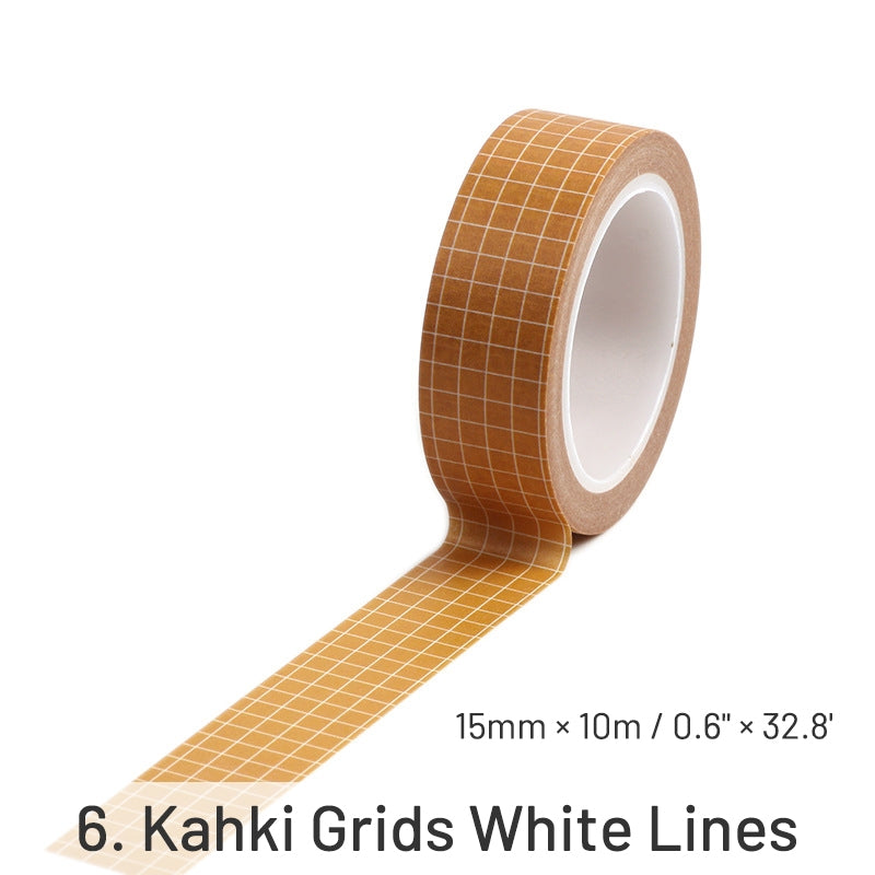 Basic Solid Color Grid Washi Tape sku-6