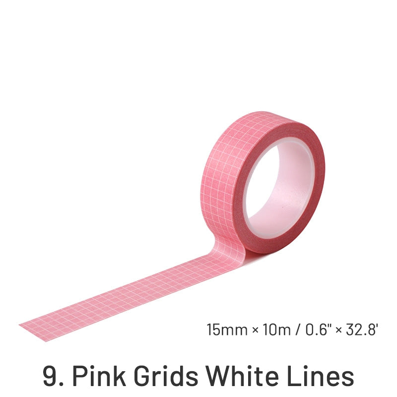 Basic Solid Color Grid Washi Tape sku-9