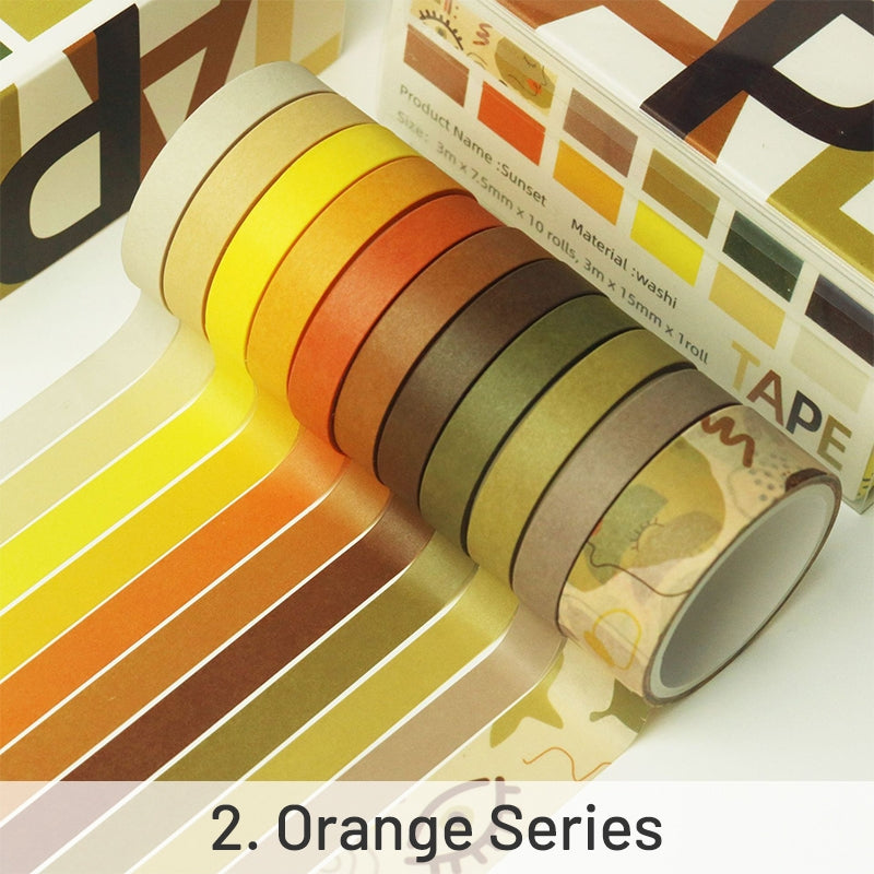 Basic Solid Color Washi Tape Set (11 Rolls) sku-2