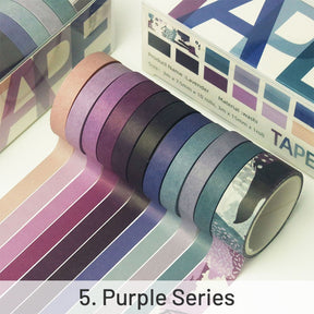 Basic Solid Color Washi Tape Set (11 Rolls) sku-5