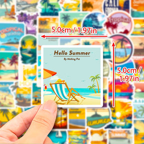 Beach Vacation Travel Vinyl Stickers - Stamprints1
