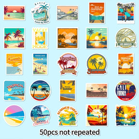 Beach Vacation Travel Vinyl Stickers - Stamprints2