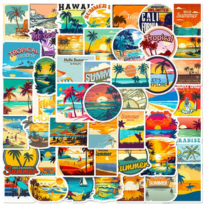 Beach Vacation Travel Vinyl Stickers - Stamprints7