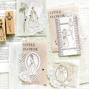 Beauties in Old Dreams Retro Characters Wooden Rubber Stamp b3