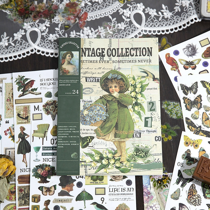 Beautiful Collection Series Retro Plant Sticker Book b1