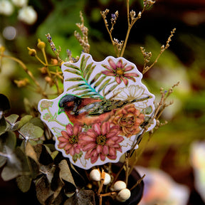 Beautiful Dream Flowers and Animals Stickers - Birds, Butterflies, Rabbits, Deers c2