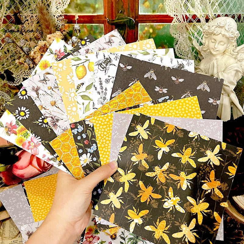 Bee Lemon Scrapbook Background Paper  b2