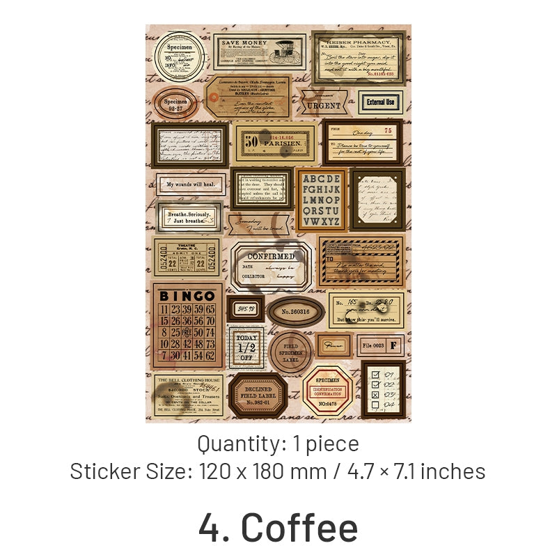 Bill Collection Series Self-Adhesive Journal Stickers sku-4