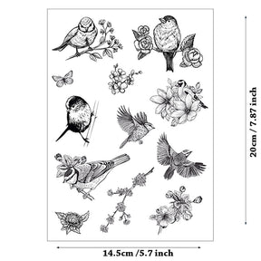 Bird on Branch Clear Silicone Stamp a