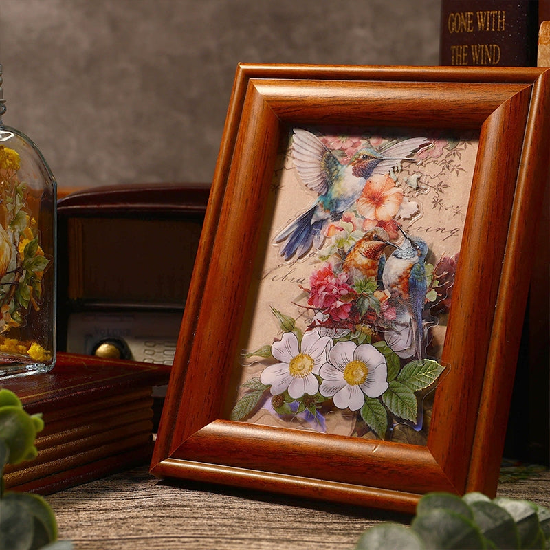 Bird PET Sticker - Branch, Clock, Instrument, Flower b3