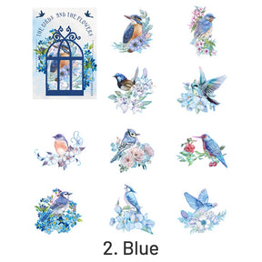 Birds and Blossoms Holographic Hot Stamping PET Stickers sku-2