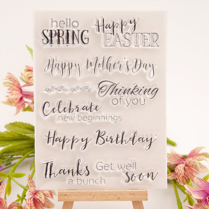 Blessing Phrase Text Clear Silicone Stamp a