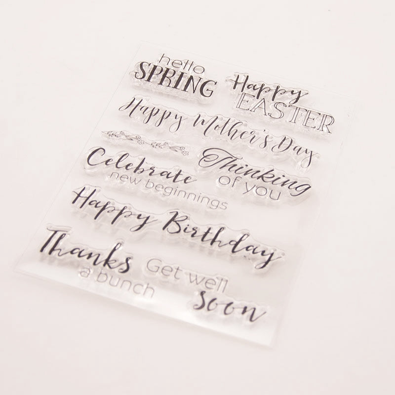 Blessing Phrase Text Clear Silicone Stamp b3