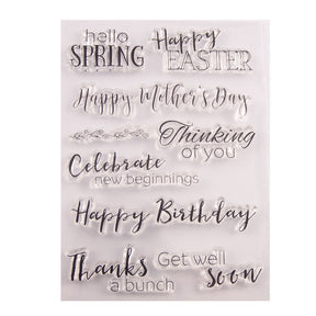 Blessing Phrase Text Clear Silicone Stamp sku