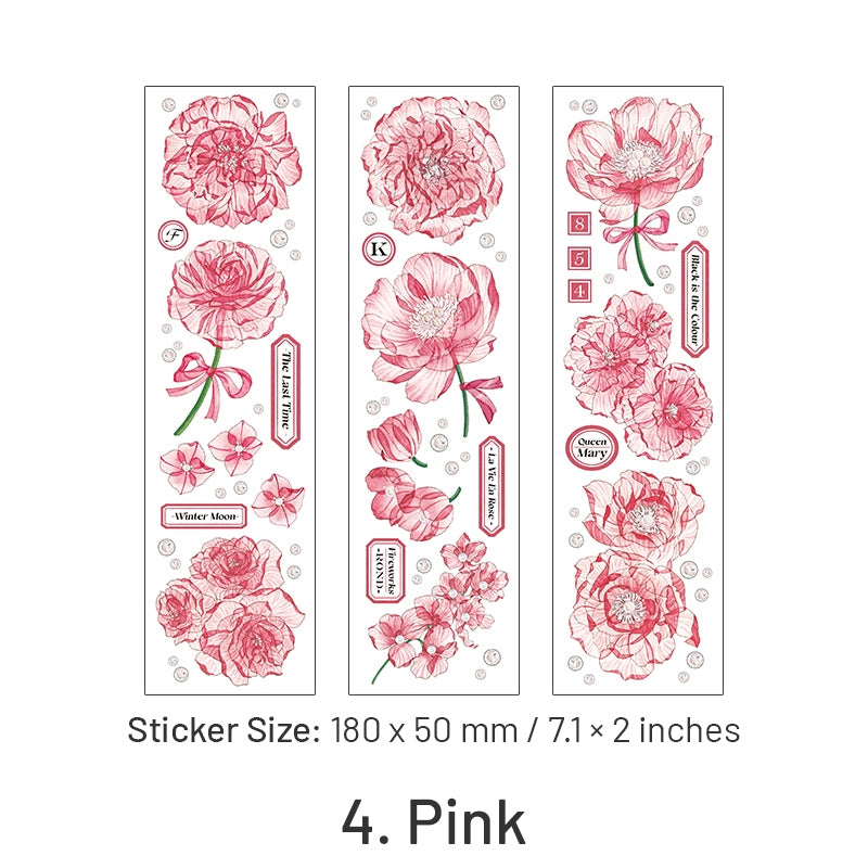 Blooming Flower Clear PET Sticker sku-4