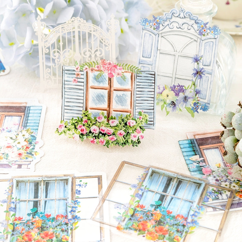 Blooming Window PET and Kraft Stickers b3