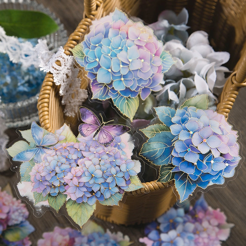 Blue Flower and Plant Laser PET Sticker b2