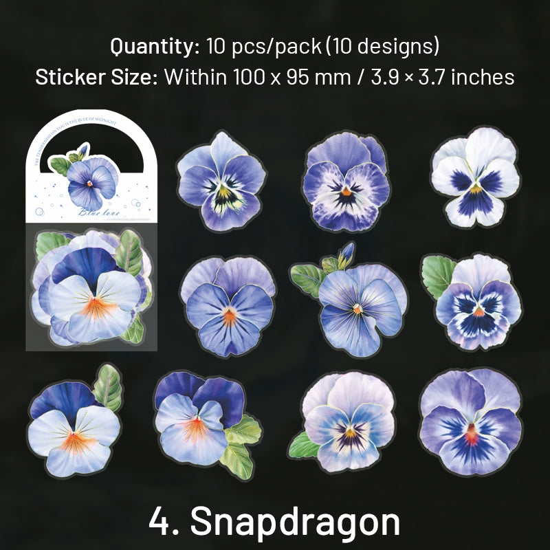 Blue Flower and Plant Laser PET Sticker sku-4