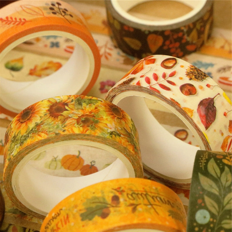 Botanical Autumn Washi Tape Set (10 Rolls) c