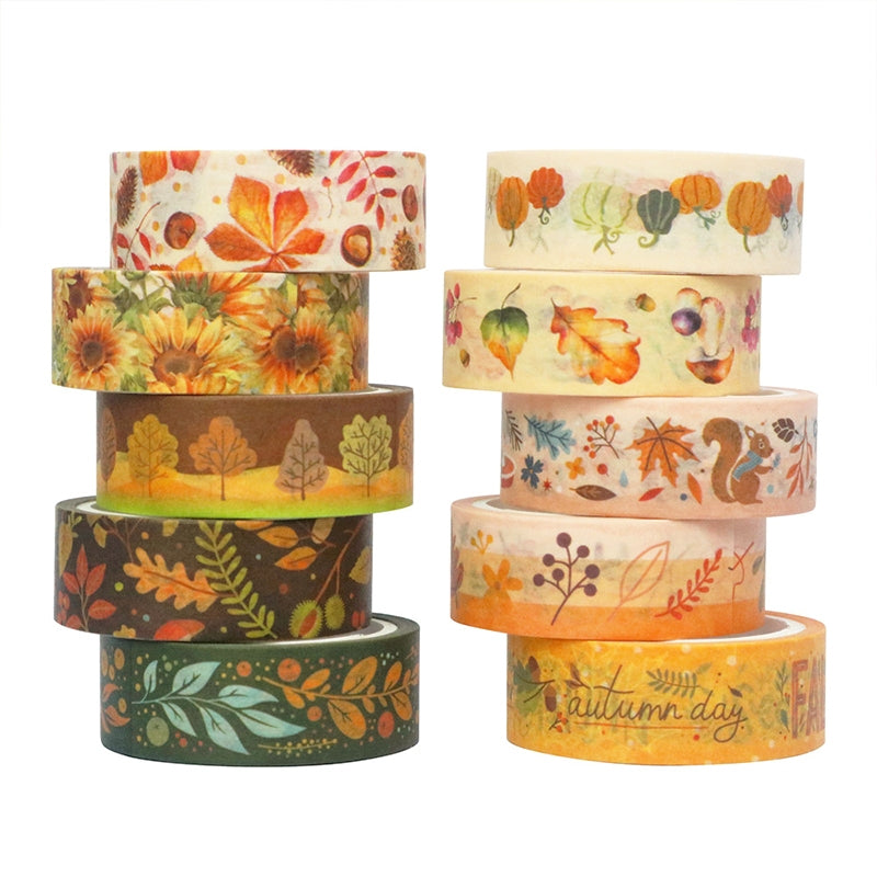 Botanical Autumn Washi Tape Set (10 Rolls) c2