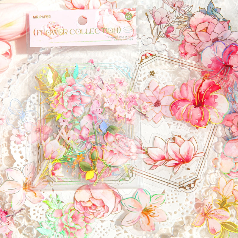 Botanical Floral Gold Foil Vinyl Stickers b4