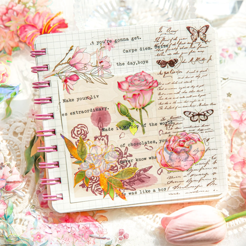 Botanical Floral Gold Foil Vinyl Stickers b5